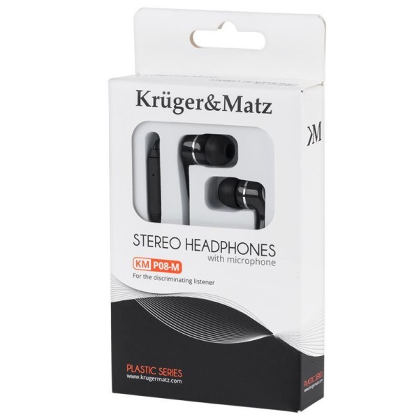 Casti Kruger&Matz KM-P08-M – negre, in-ear, cu microfon