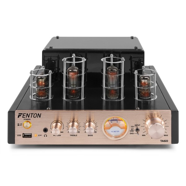 Amplificator cu lampi Fenton TA60, 2x25W RMS, USB, bluetooth