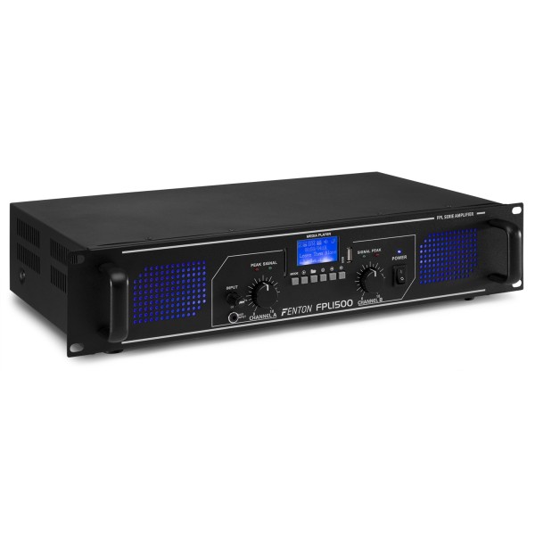 Amplificator digital Fenton FPL 1500, 2x750W, Bluetooth, USB