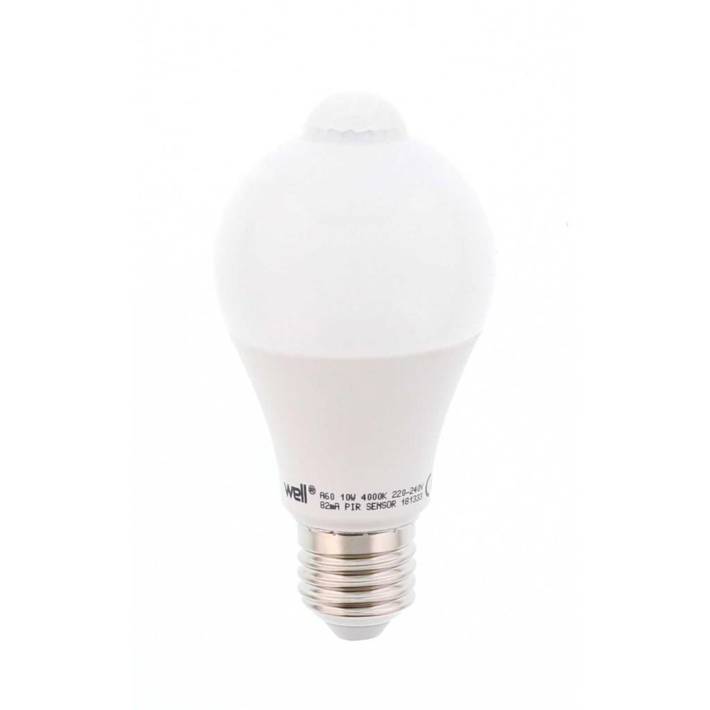 Bec LED cu Senzor de Miscare WELL 10W E27, Alb Neutru
