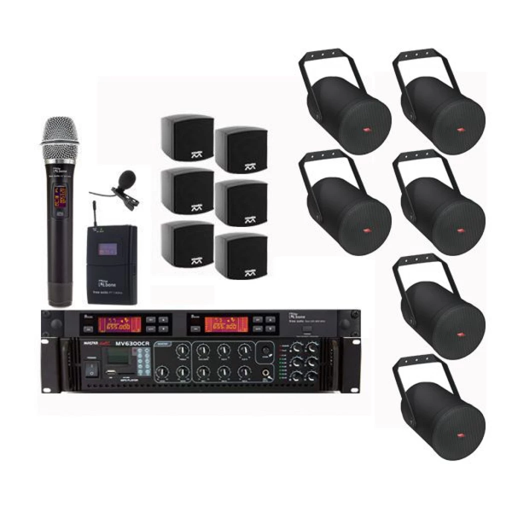 Kit Boxe Biserica cu microfoane wireless - Biserica Pro S6