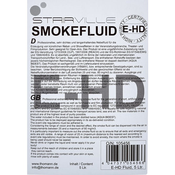 Lichid de Fum 5l Stairville E-HD Fluid