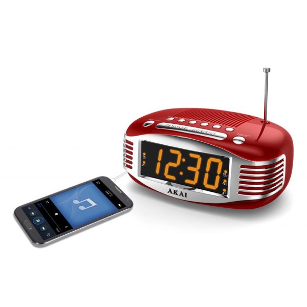 Radio cu ceas AKAI CE-1500 rosu