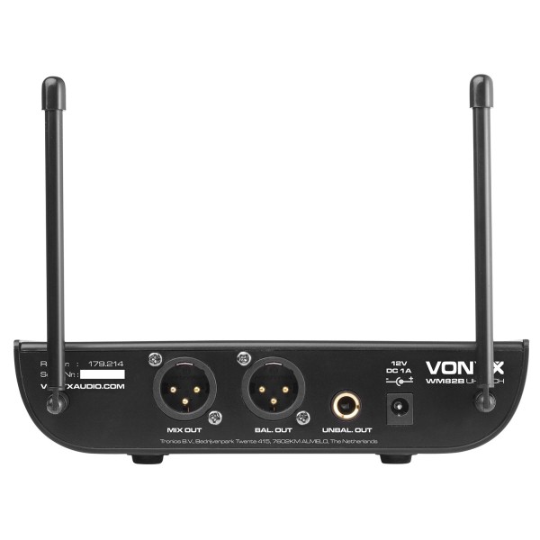 Set doua microfoane wireless Vonyx WM82B cu lavaliera, headset