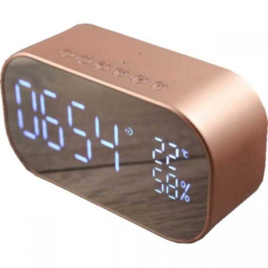 Radio cu ceas Akai ABTS-S2 Gold, boxa portabila cu acumulator, bluetooth