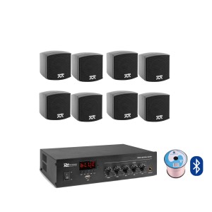 Sistem audio restaurant-cafenea 8 boxe negre, bluetooth, USB, SD, Atmos Omni 8 Bk