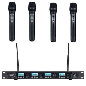 set 4 microfoane wireless vocale sirus quad r + 4h 823 bundle