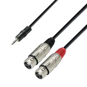adam hall cables 3 star ywff 0300, cablu jack 3.5 mm stereo 2 xlr mama, 3m