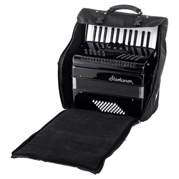 acordeon 48 basi negru startone piano accordion 48 black mkii