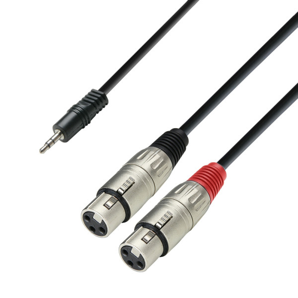 cablu audio 2 xlr jack 3.5 stereo adam hall cables 3 star ywff 0600, 6m