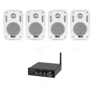 Set sonorizare 4 boxe terasa cu amplificator BT