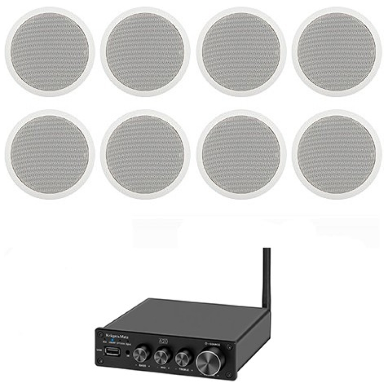 Sistem sonorizare 8 boxe tavan cu bluetooth
