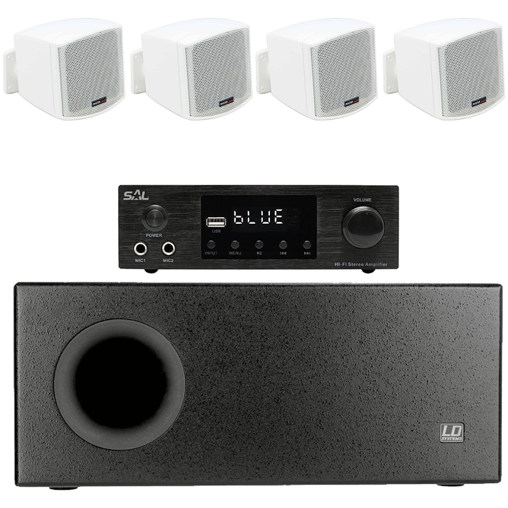 Sistem sonorizare restaurant 4.1 Atmos Omni-26 alb