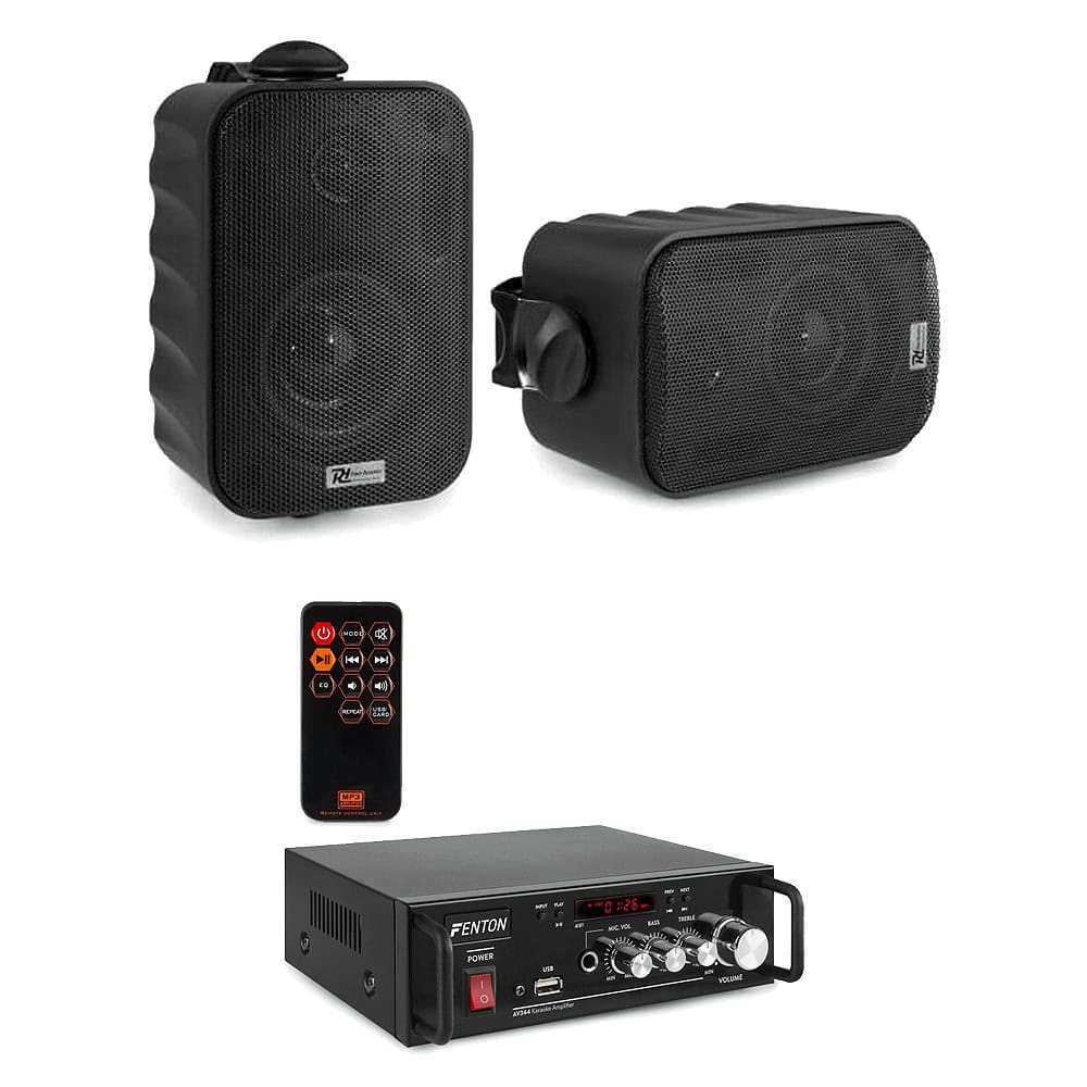 Sistem audio cafenea 2 boxe, amplificator bluetooth, 2x25W