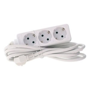 Prelungitor 3 prize WELL 10M, cablu 3×1.5mmp Alb