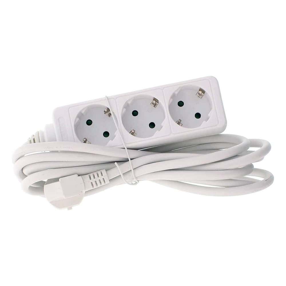 Prelungitor 3 prize WELL 10M, cablu 3×1.5mmp Alb