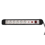 Prelungitor 6 prize WELL, 5m cu intrerupator,3x1.5mmp Alb