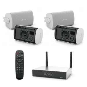 Sistem 4 boxe aplicate Bose FS2SE alb cu Amplificator Arylic A30+, wi-fi, bluetooth