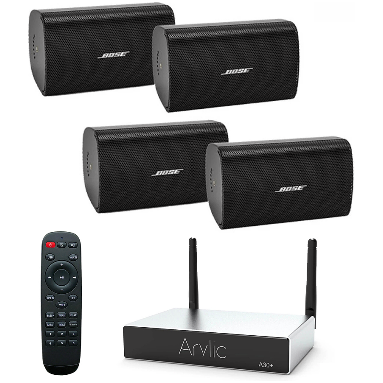 Sistem boxe perete Bose FS2SE negru, Amplificator Arylic A30+, internet radio, wi-fi, bluetooth