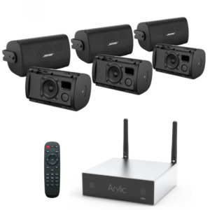 sistem sonorizare terasa bose fs2se negru, amplificator tibo sia50, internet radio, wi fi, bluetooth