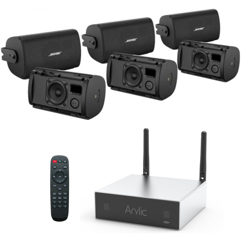 sistem sonorizare terasa bose fs2se negru, amplificator tibo sia50, internet radio, wi fi, bluetooth