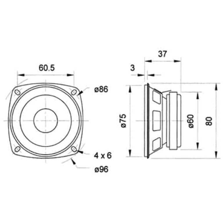 difuzor fullrange visaton fr 8,4 ohm,8 cm