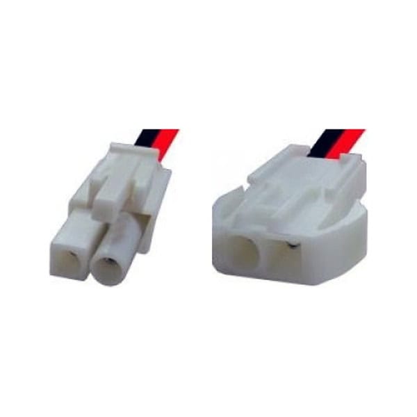 Cablu conector 2 pini mama-tata alb