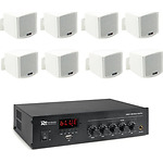 Sistem audio cabinet medical, 8 boxe albe, bluetooth, USB, SD, FM