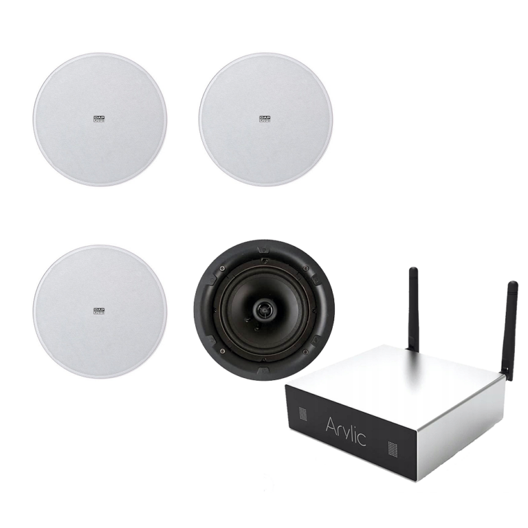 Sistem audio wi fi cu 4 difuzoare tavan Dap DCS6230-16 si Arylic A50+