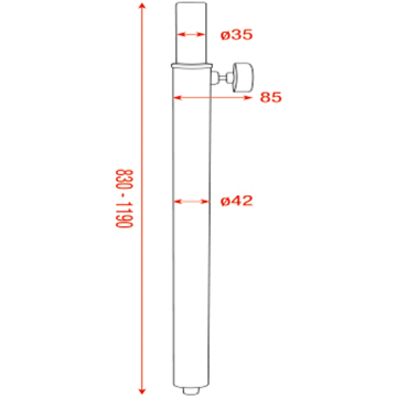 Stativ distantier boxa filet M20 Dap Audio_01