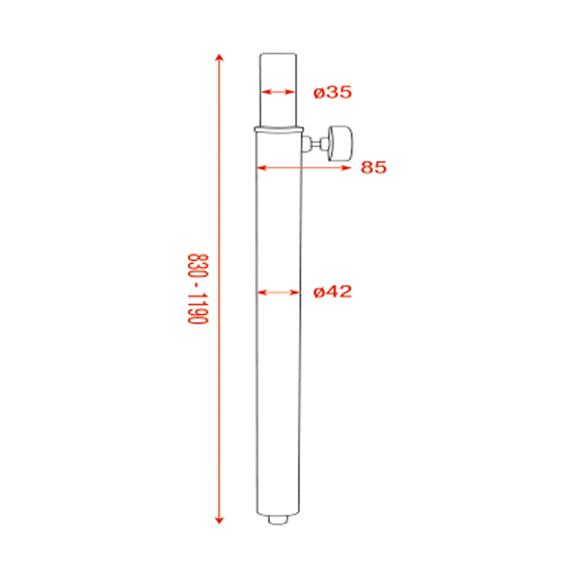 Stativ distantier boxa filet M20 Dap Audio_01