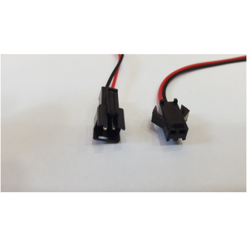 Cablu conector 2 pini mama-tata negru