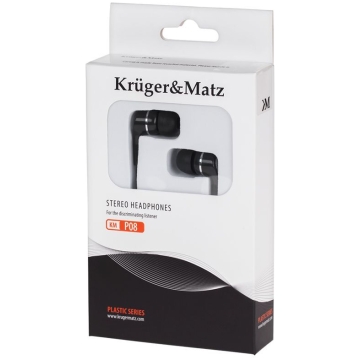 Casti Kruger&Matz KM-P08, negre, in-ear, cu microfon