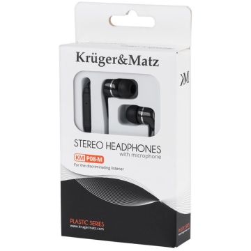 Casti Kruger&Matz KM-P08-M – negre, in-ear, cu microfon