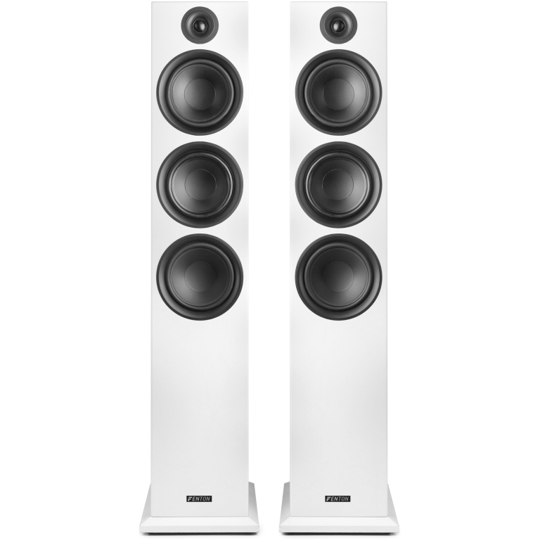 Boxe audio albe Fenton SHF80W, de podea