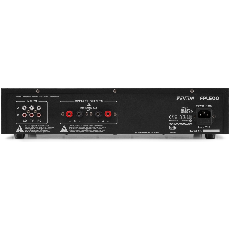 Amplificator digital Fenton FPL 500, 2x250W, Bluetooth, USB