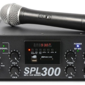 Amplificator audio Skytec SPL 300 VHF cu un microfon fara fir 