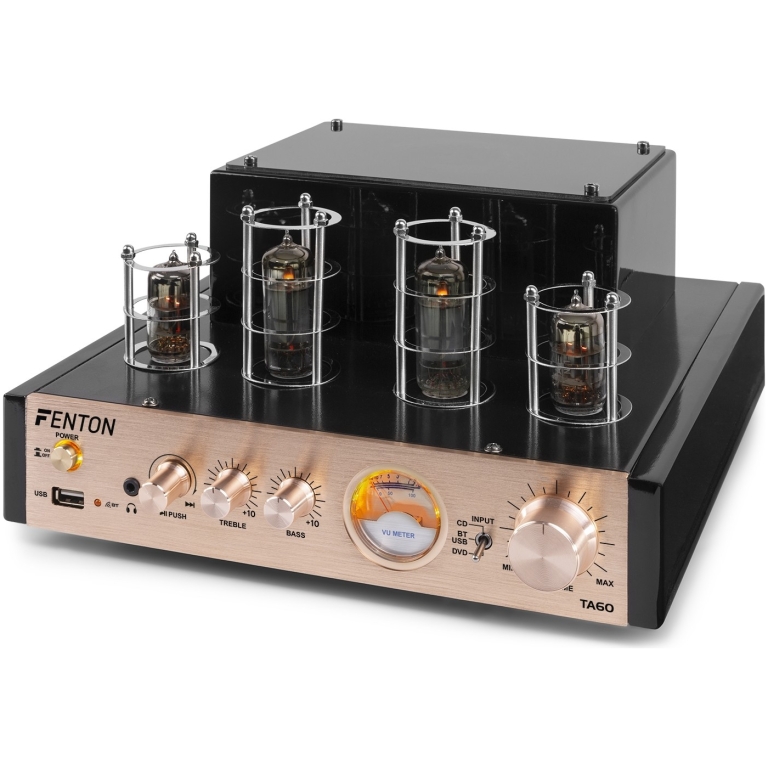 Amplificator cu lampi Fenton TA60, 2x25W RMS, USB, bluetooth