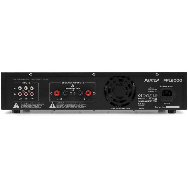 Amplificator digital Fenton FPL 2000, 2x1000W, Bluetooth, USB