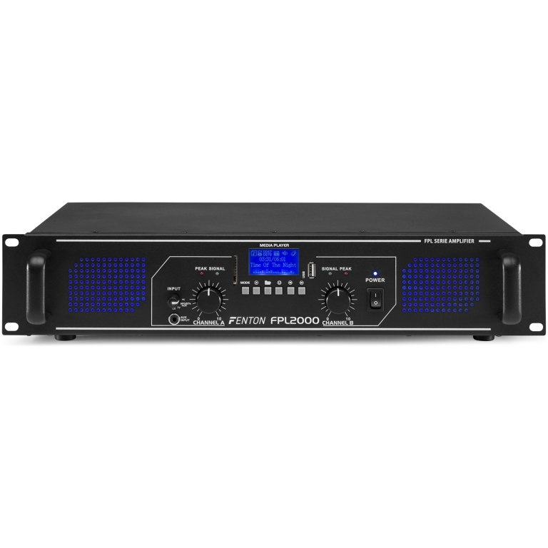 Amplificator digital Fenton FPL 2000, 2x1000W, Bluetooth, USB