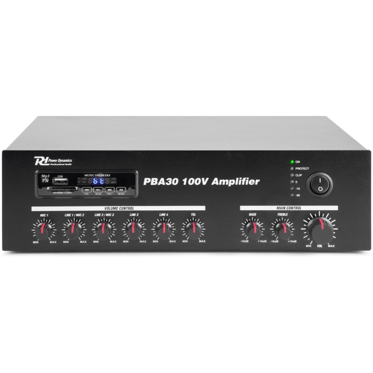 Amplificator 100V Power Dynamics PBA30, bluetooth, FM, 30W