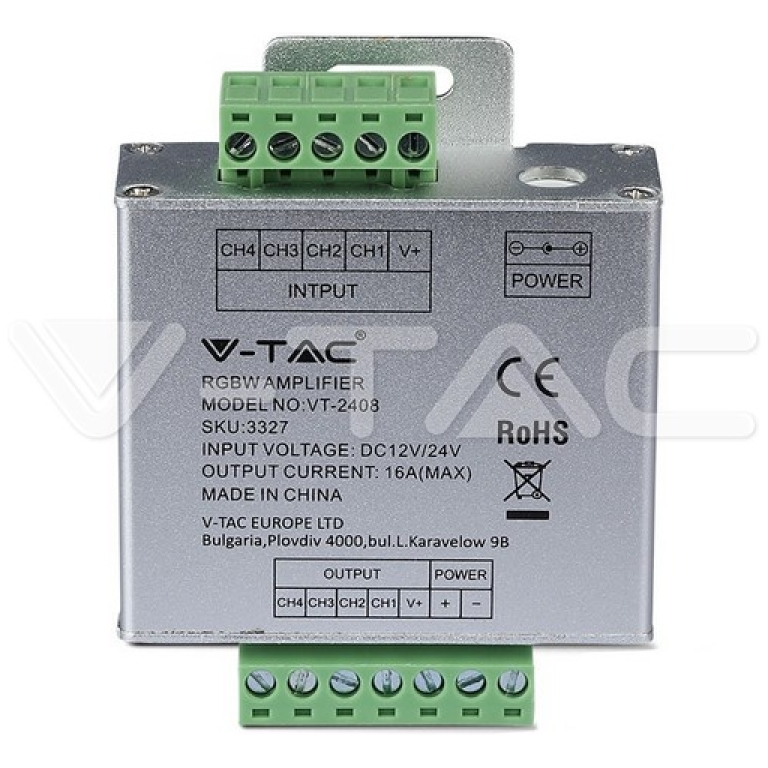 Amplificator RGB+W pentru banda LED V-TAC VT-2408 16A