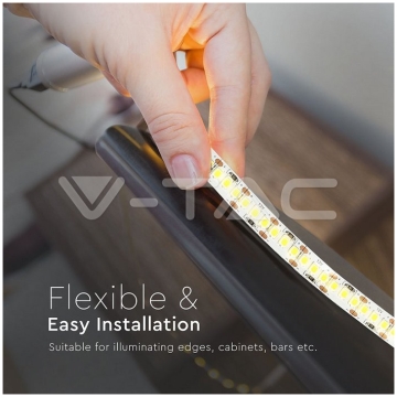 Banda LED V-TAC VT-3528 Alb Natural,204 LED pe metru, de interior