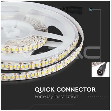 Banda LED V-TAC VT-3528 Alb Natural,204 LED pe metru, de interior