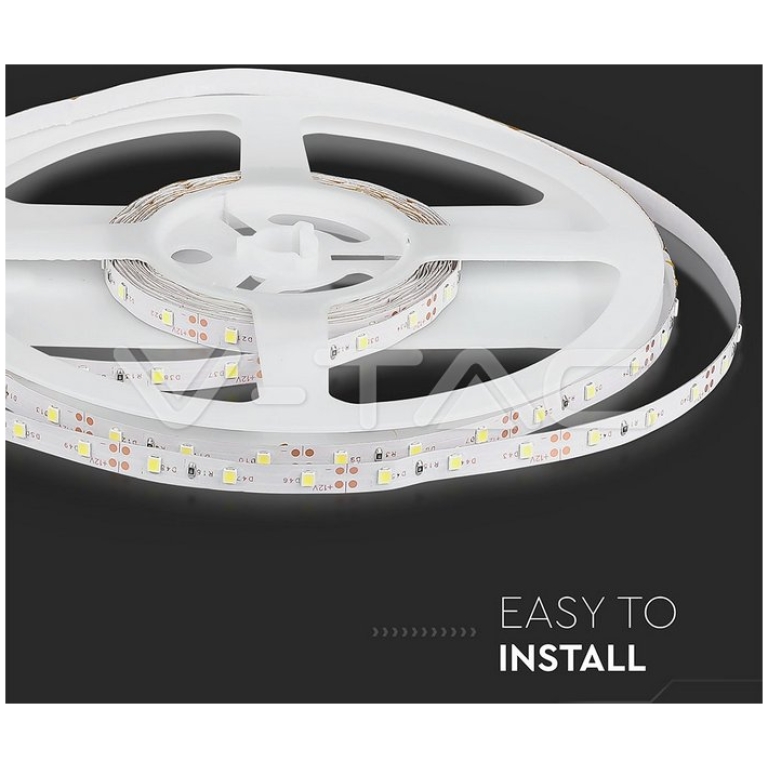 Banda LED V-TAC VT-3528 Alb Rece,60 LED pe metru, de interior