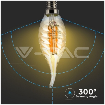 Bec Filament LED Lumanare V-TAC VT-1947, Alb Cald