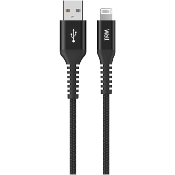 Cablu Lightning Well,1 metru,Negru