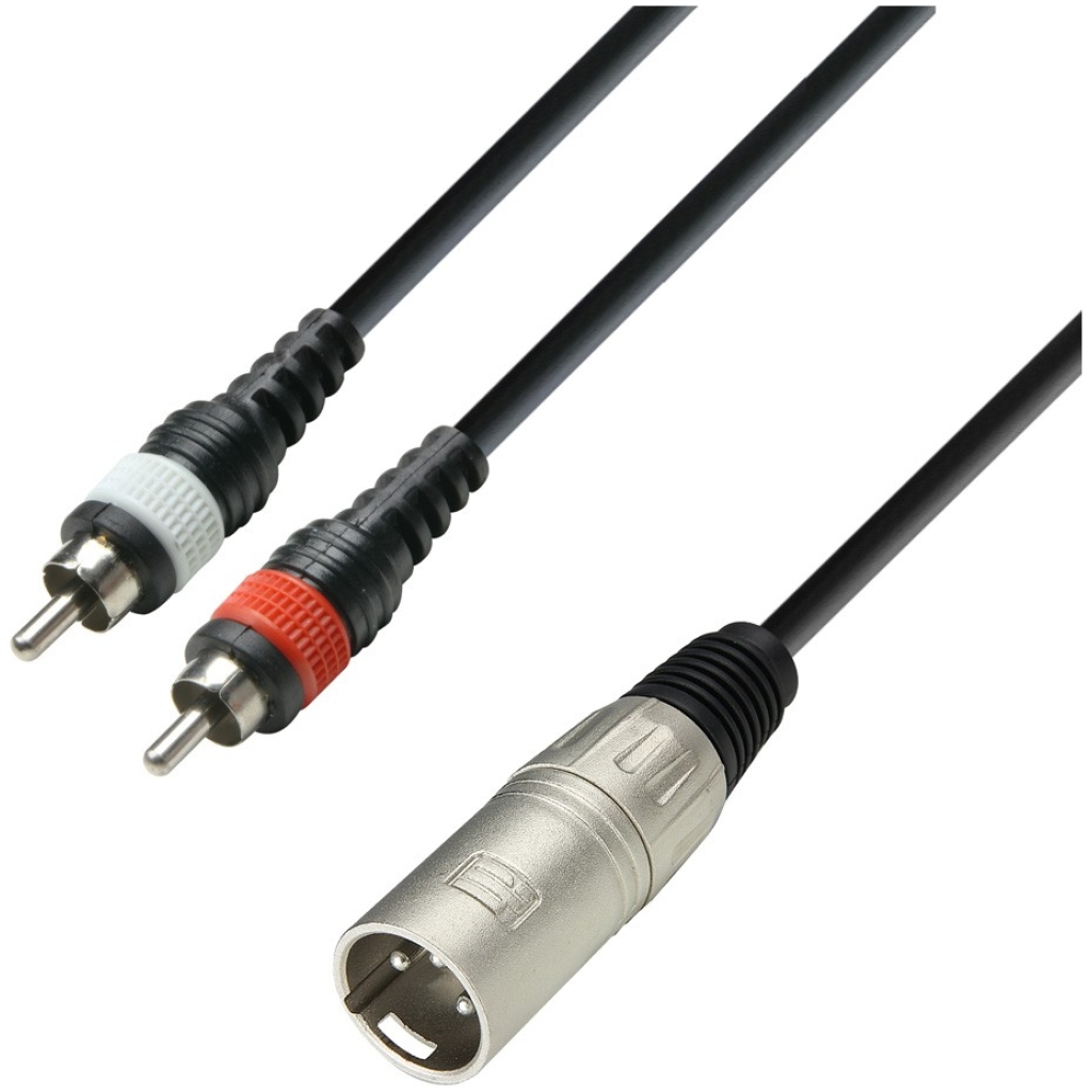 Cablu XLR tată la 2 x RCA tată Adam Hall Cables 3 STAR YMCC 0100