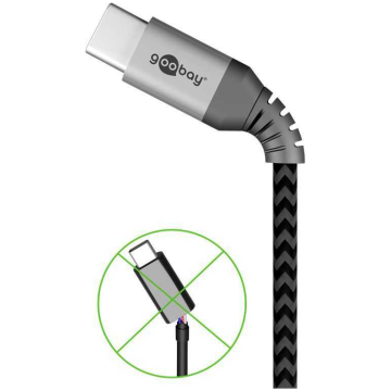 Cablu usb-c flexibil Goobay  - 1m gri