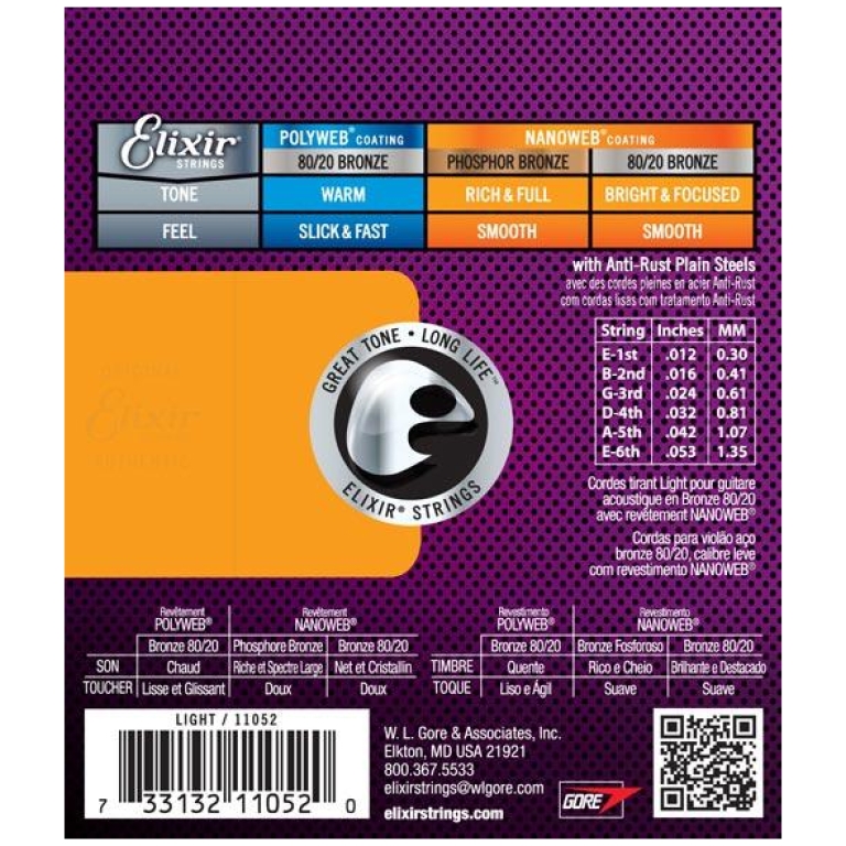Corzi Chitara Acustica Elixir Nanoweb Light